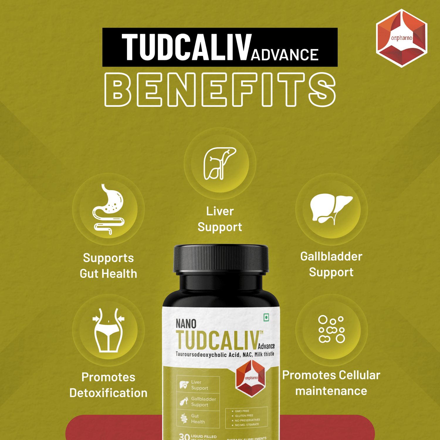 Tudcaliv Advance + Bone & Joint Support | Liver Detox & Joint Health Combo - Onpharno