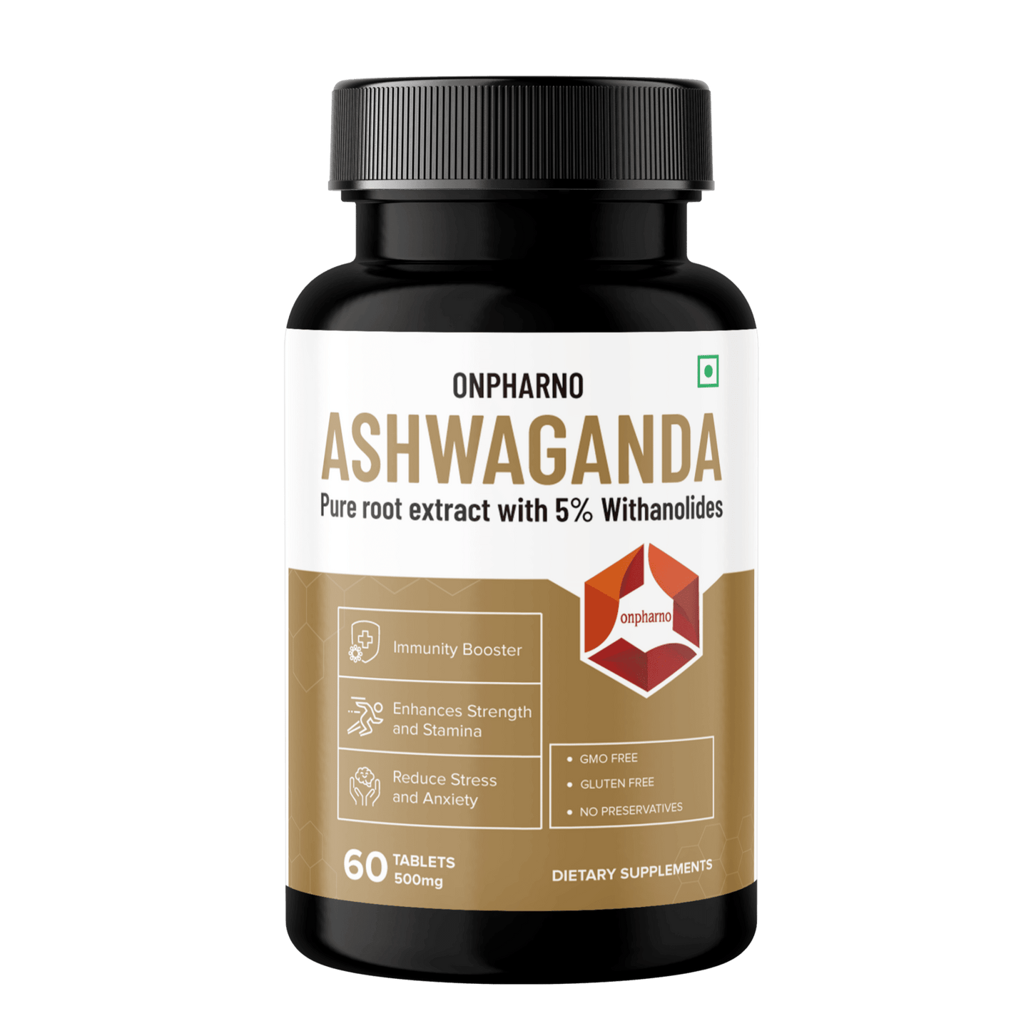 Ashwagandha Tablets with 5% Withanolides | Stress Relief & Stamina - Onpharno