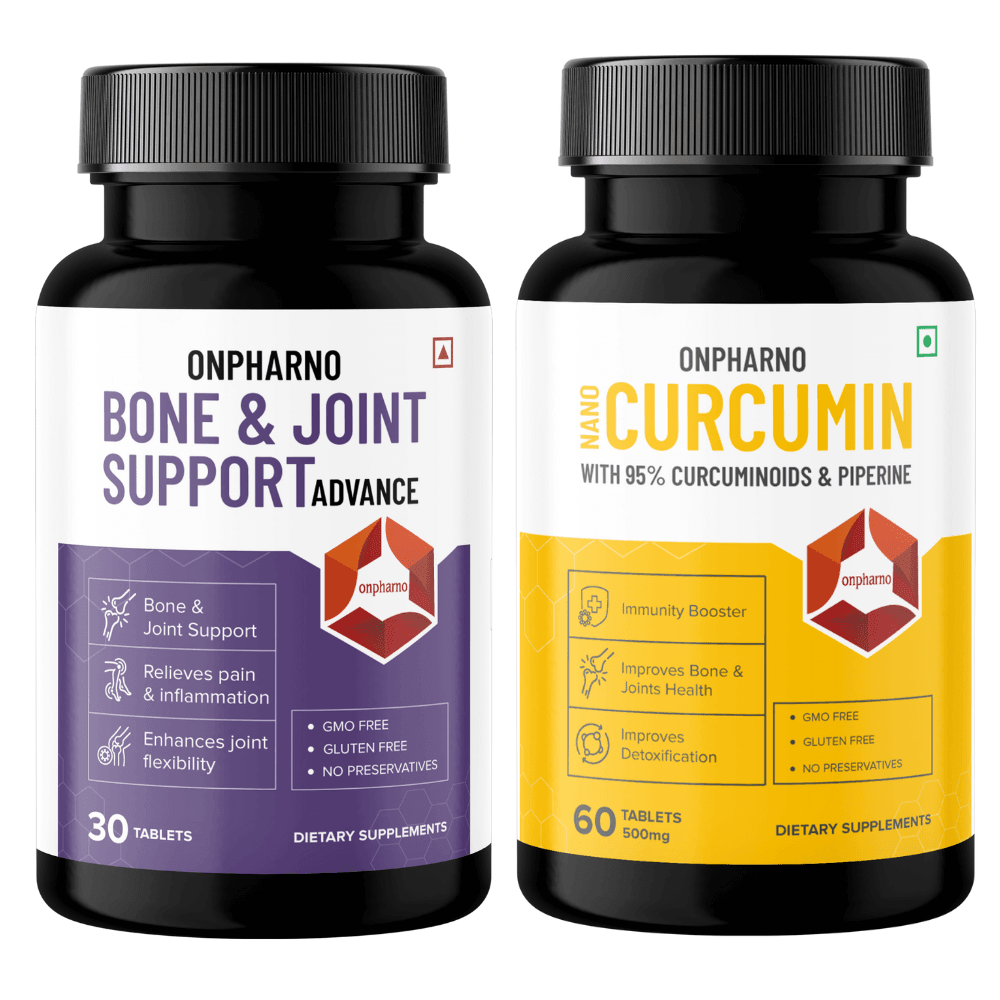 Bone & Joint Support Advance + Curcumin | Strength, Mobility & Inflammation Relief - Onpharno