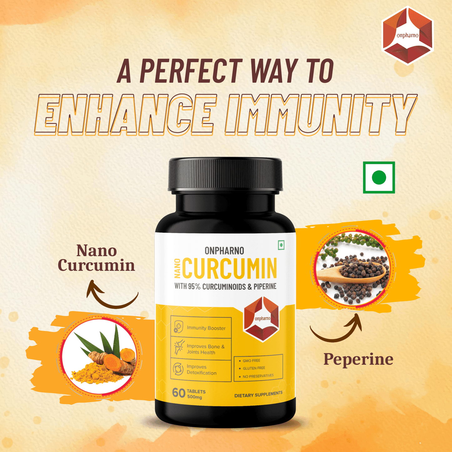 Bone & Joint Support Advance + Curcumin | Strength, Mobility & Inflammation Relief - Onpharno