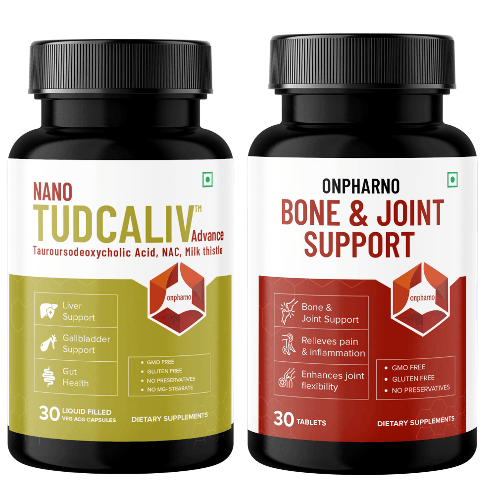 Tudcaliv Advance + Bone & Joint Support | Liver Detox & Joint Health Combo - Onpharno