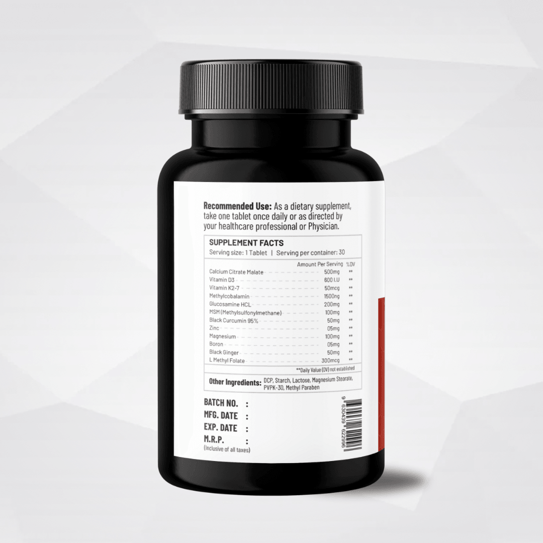 Bone and Joint Support: Calcium, Glucosamine, MSM, Vit D3, Mg & many more - Onpharno