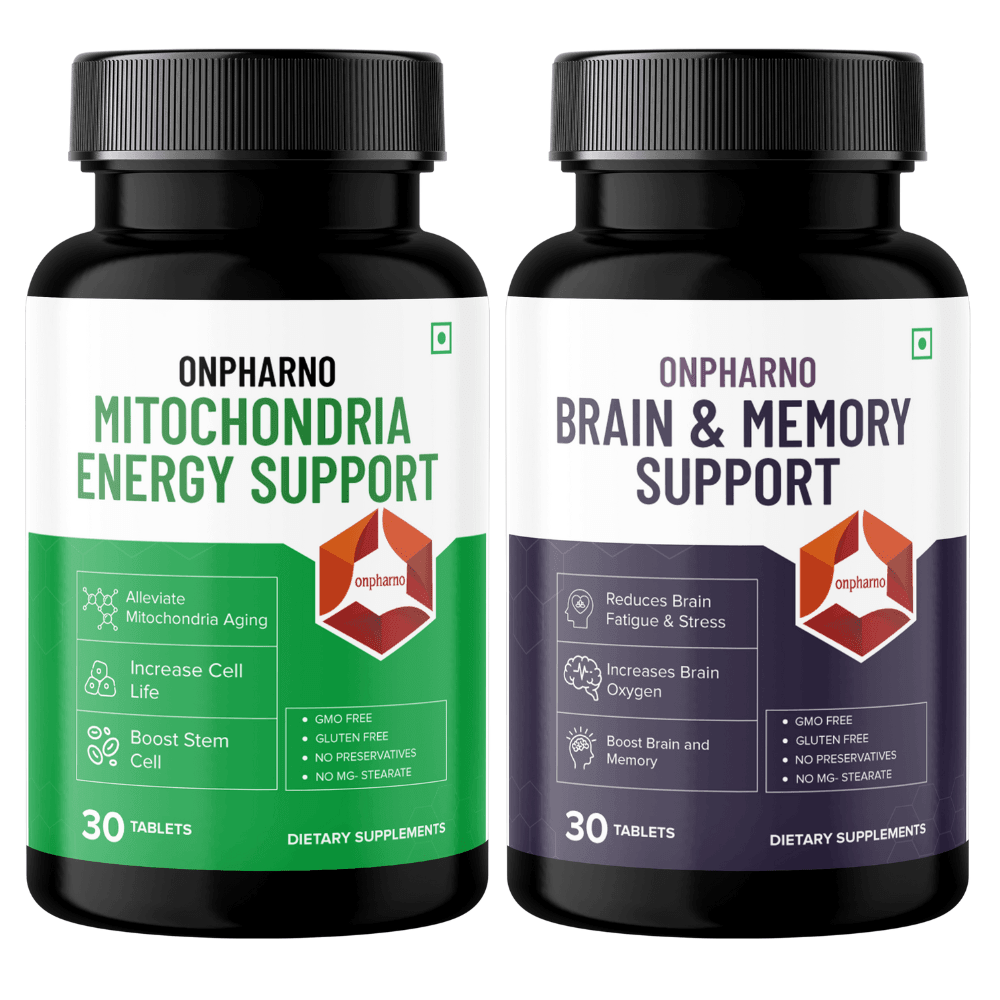 Brain & Memory + Mitochondria Energy Support | Boost Focus & Stamina - Onpharno