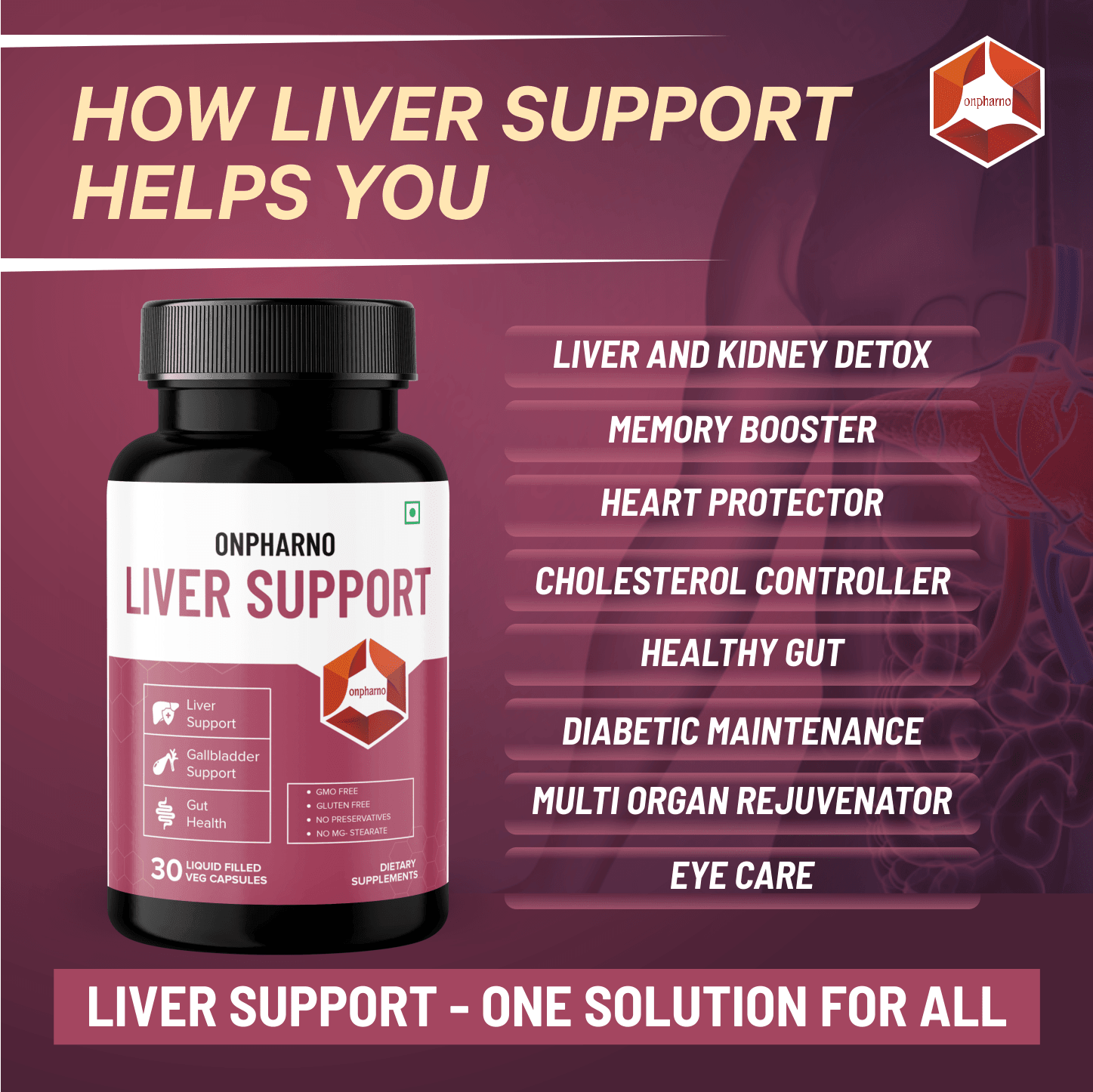 Liver Detox Supplement | Support & Cleanse Fatty Liver - Onpharno