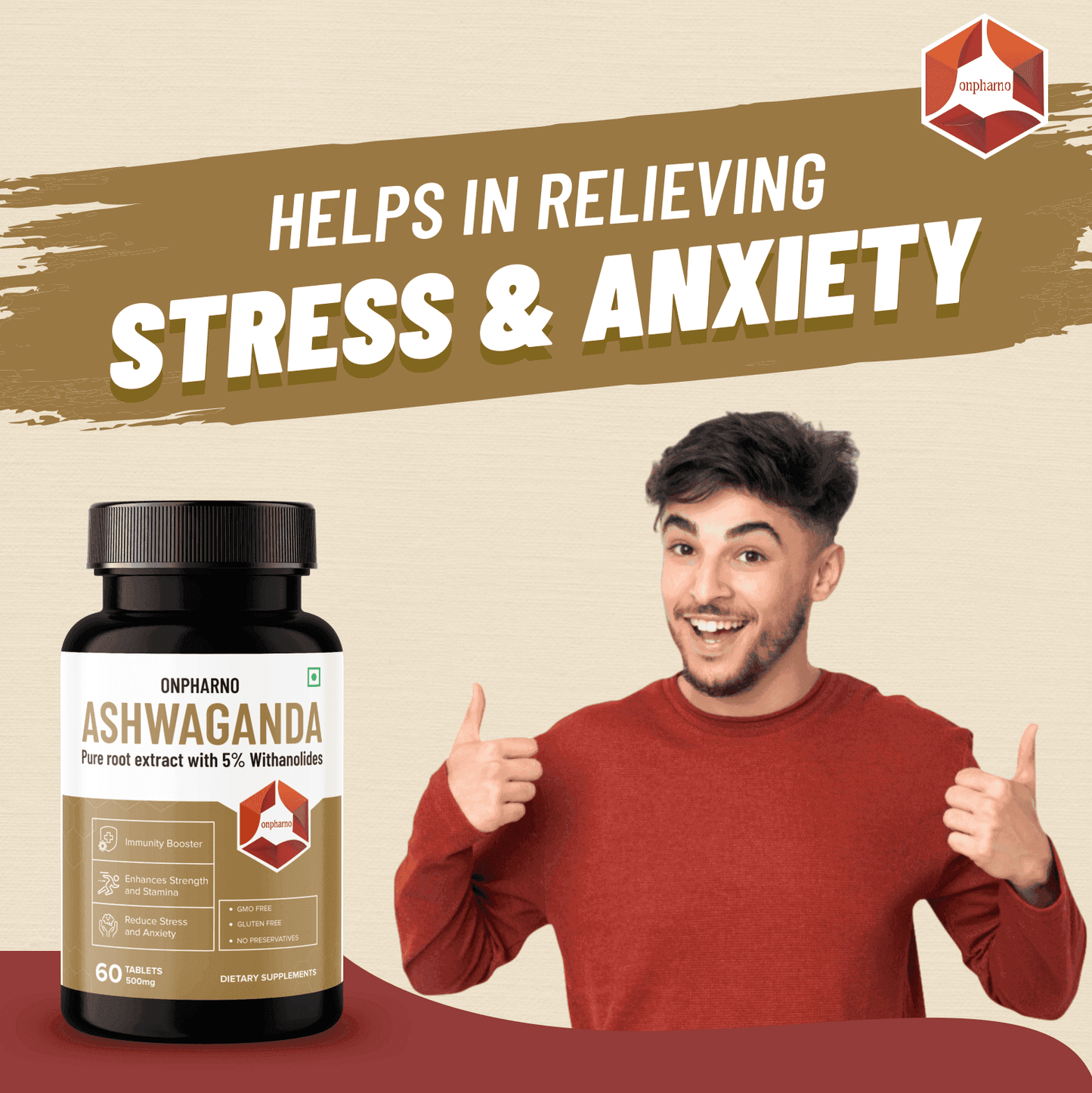 Ashwagandha & Mitochondria Energy Support Combo | Boost Stamina & Reduce Stress - Onpharno
