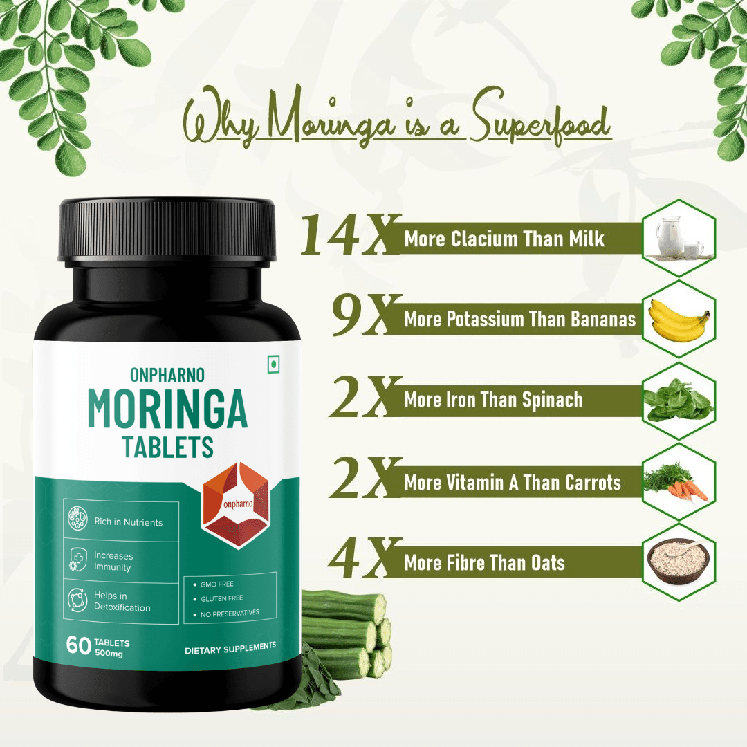 Organic Moringa Tablets | Boost Immunity, Energy & Vitality Naturally - Onpharno