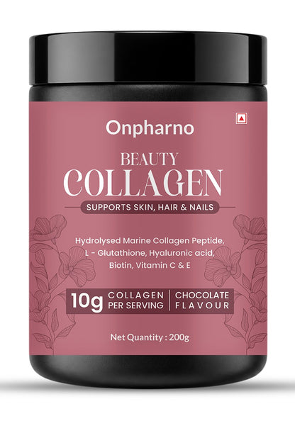 Beauty Collagen Powder with glutathione, hyaluronic acid, biotin & Vitamins C & E | For Better Skin, Hair & Nails