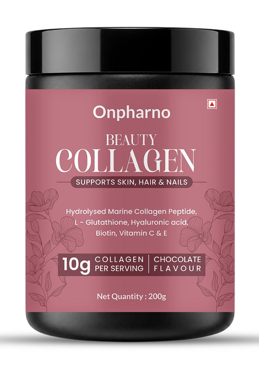 Beauty Collagen Powder with glutathione, hyaluronic acid, biotin & Vitamins C & E | For Better Skin, Hair & Nails