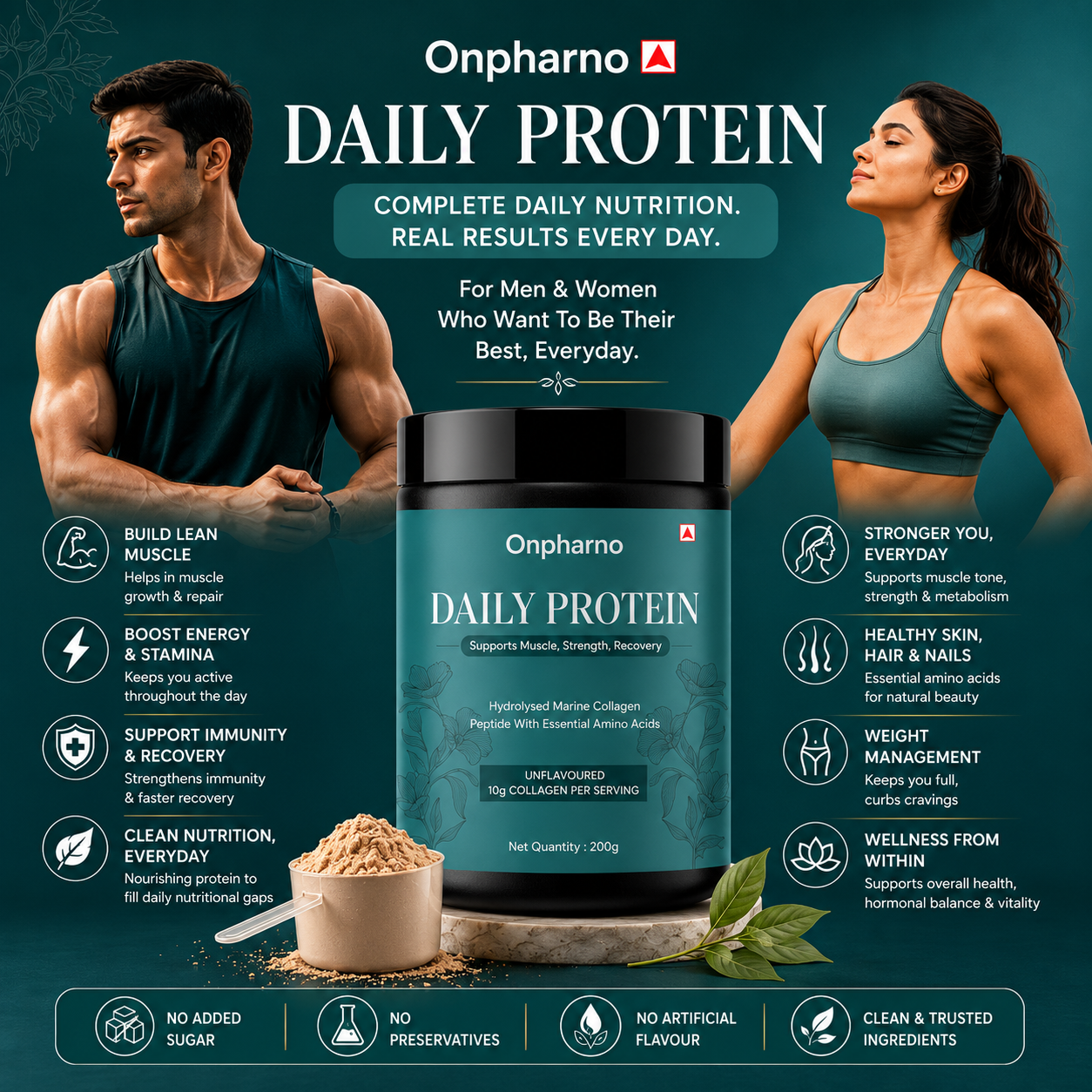 Daily Protein – Hydrolysed Marine Collagen Peptides | Essential Amino Acids | 200g