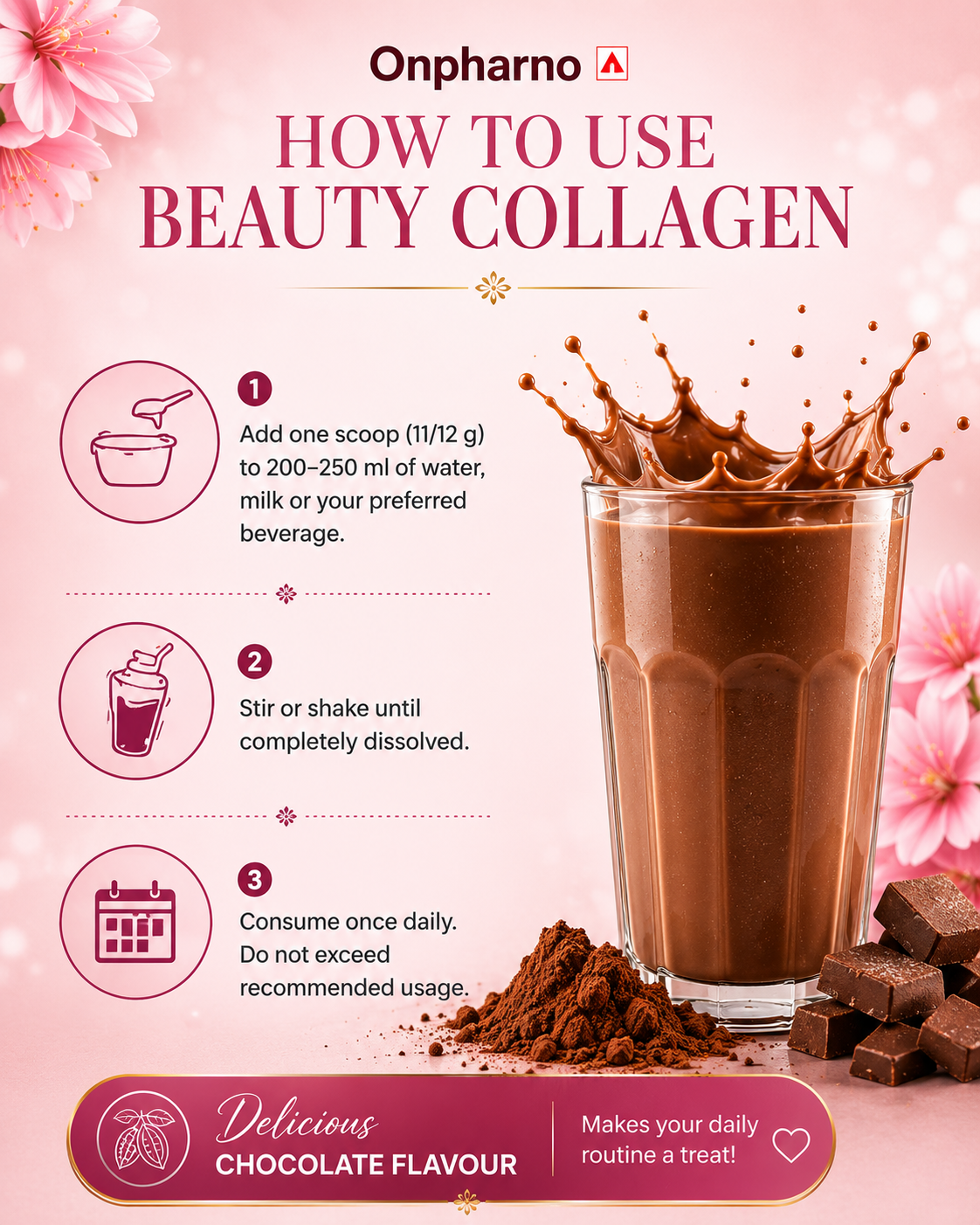 Beauty Collagen Powder with glutathione, hyaluronic acid, biotin & Vitamins C & E | For Better Skin, Hair & Nails