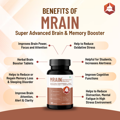 Mrain: Brain and Memory Booster Supplement | Enhance Memory, Focus and Clarity