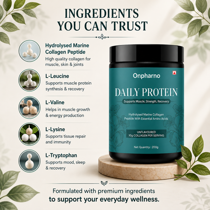 Daily Protein – Hydrolysed Marine Collagen Peptides | Essential Amino Acids | 200g
