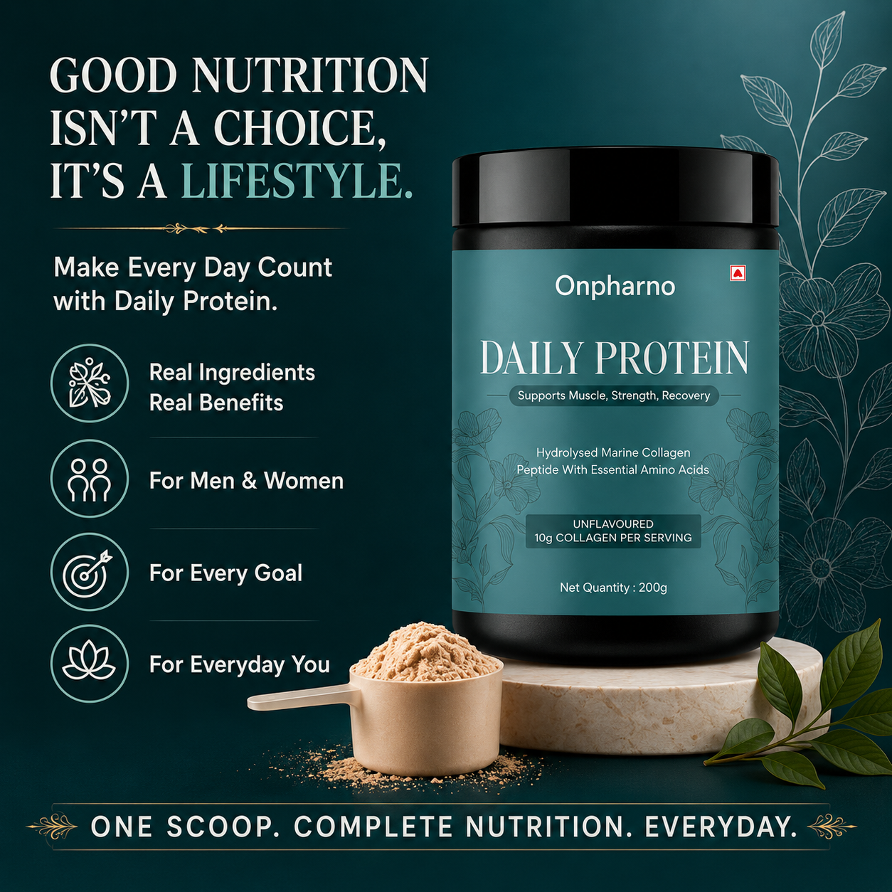 Daily Protein – Hydrolysed Marine Collagen Peptides | Essential Amino Acids | 200g