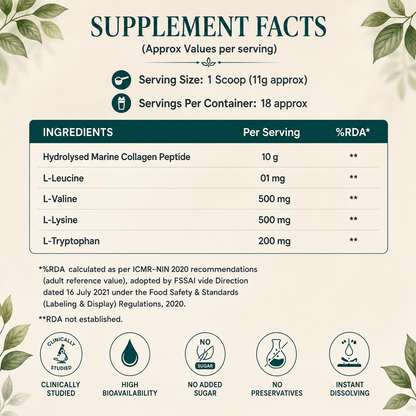 Daily Protein – Hydrolysed Marine Collagen Peptides | Essential Amino Acids | 200g