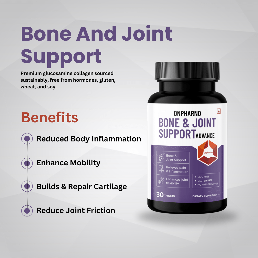 Bone and Joint Support Advance: Native Collgen II, Calcium citrate Malate and others - Onpharno