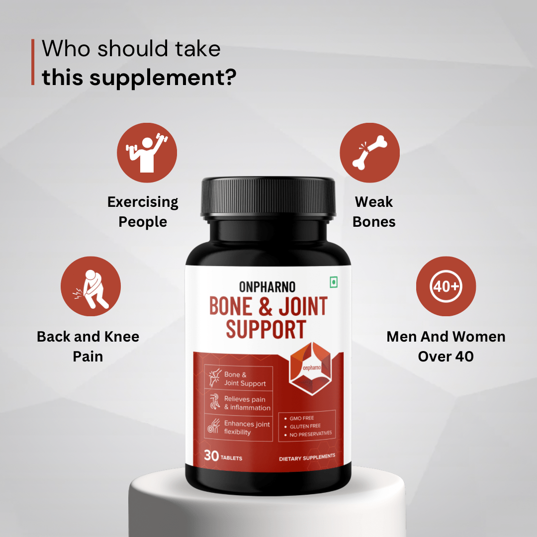 Bone and Joint Support: Calcium, Glucosamine, MSM, Vit D3 and many more - Onpharno