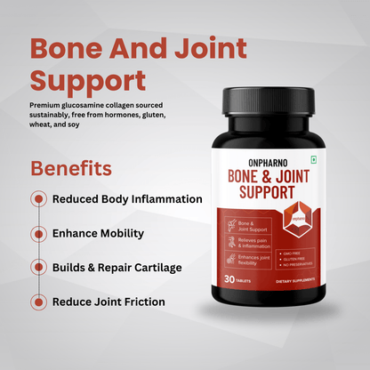 Bone and Joint Support: Calcium, Glucosamine, MSM, Vit D3 and many more - Onpharno