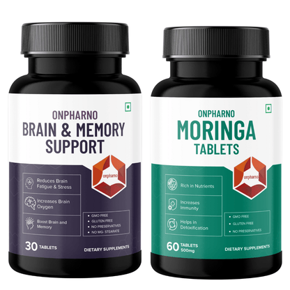 Brain and Memory Support And Moringa combo pack at just @899/ - Onpharno