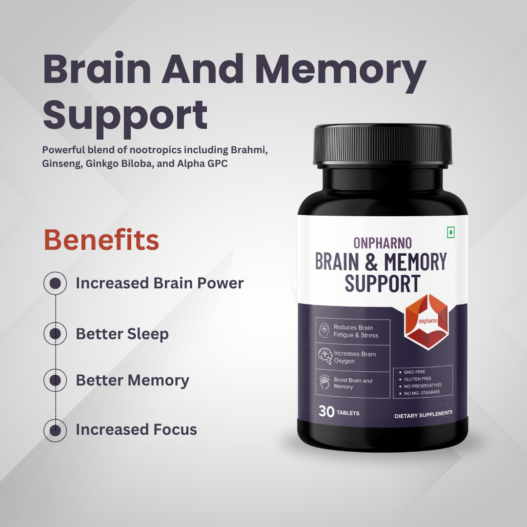 Brain & Memory Support | For Improved Memory, Focus & Clarity - Onpharno