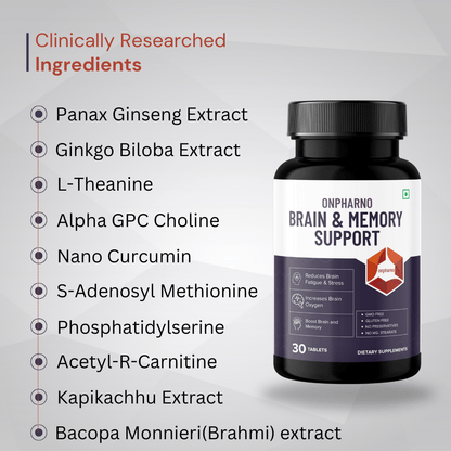 Brain & Memory Support | For Improved Memory, Focus & Clarity - Onpharno