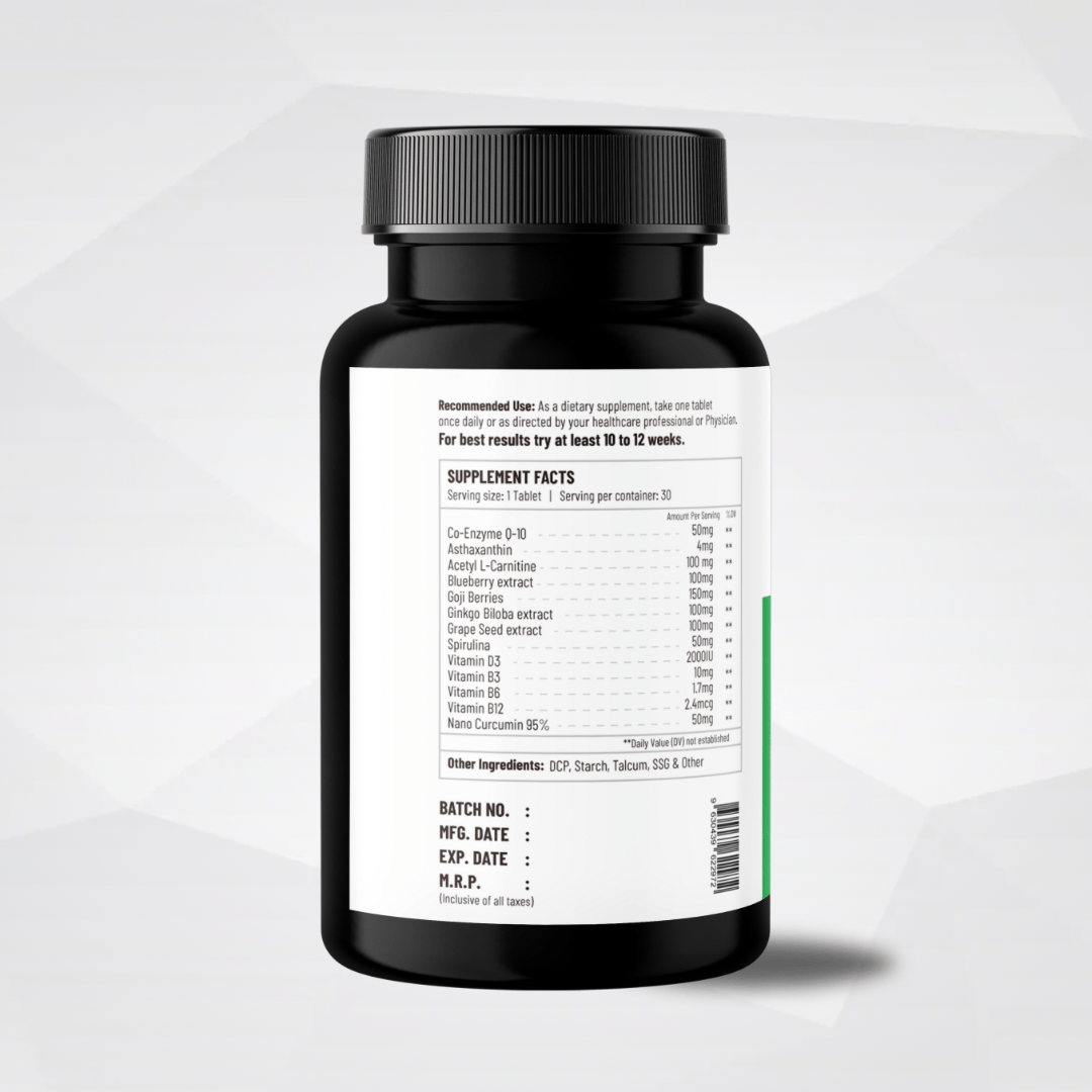 Mitochondrial Energy Booster | Coenzyme Q10 (CoQ10)| Supports Energy, Brain Health, Immunity - Onpharno