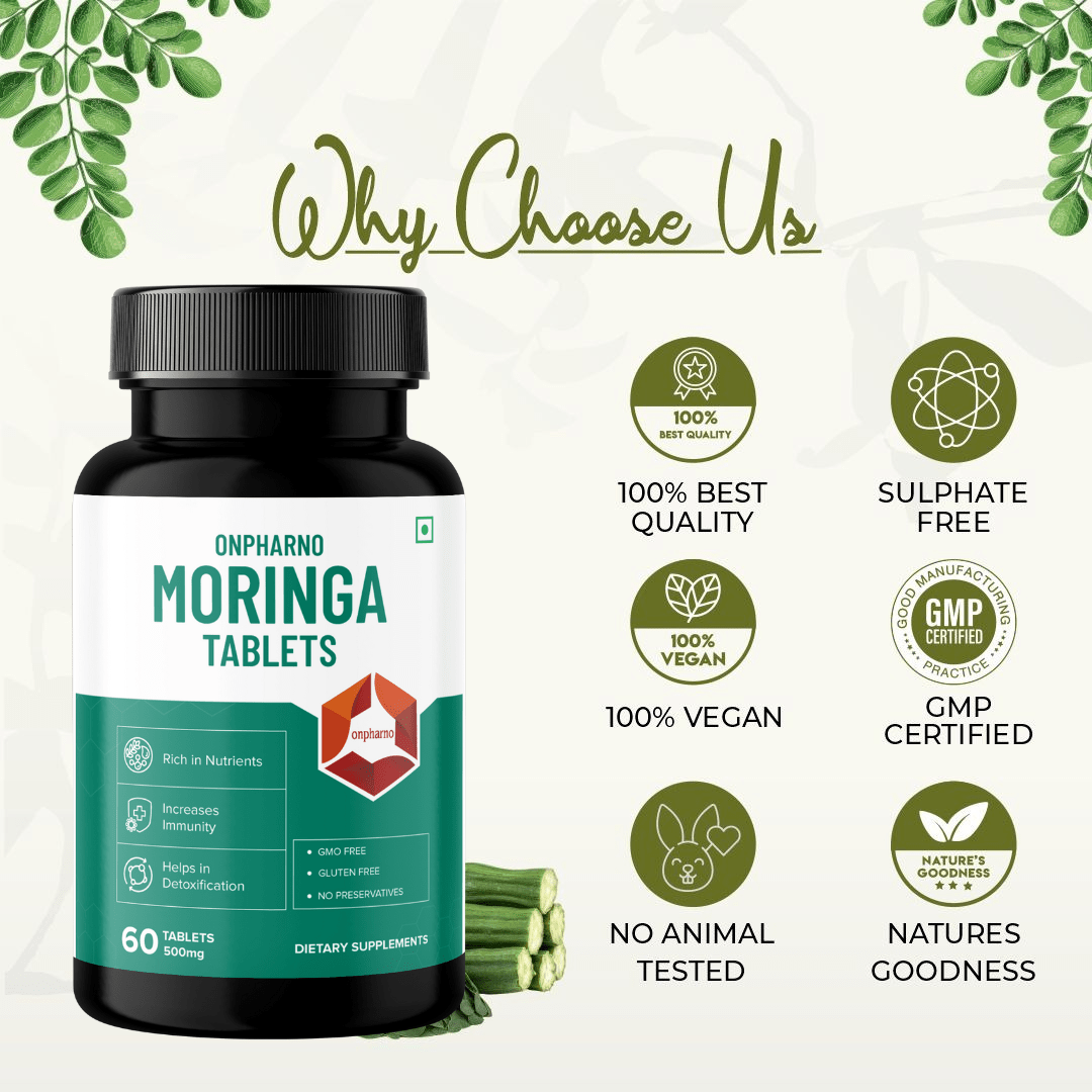 Moringa tablets | High Potency Green Superfood Supplement - Onpharno