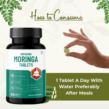 Moringa tablets | High Potency Green Superfood Supplement - Onpharno