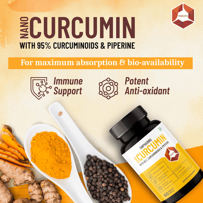 Nano Curcumin with 95% Curcuminoids and Piperine Extract | Higher Absorption - Onpharno