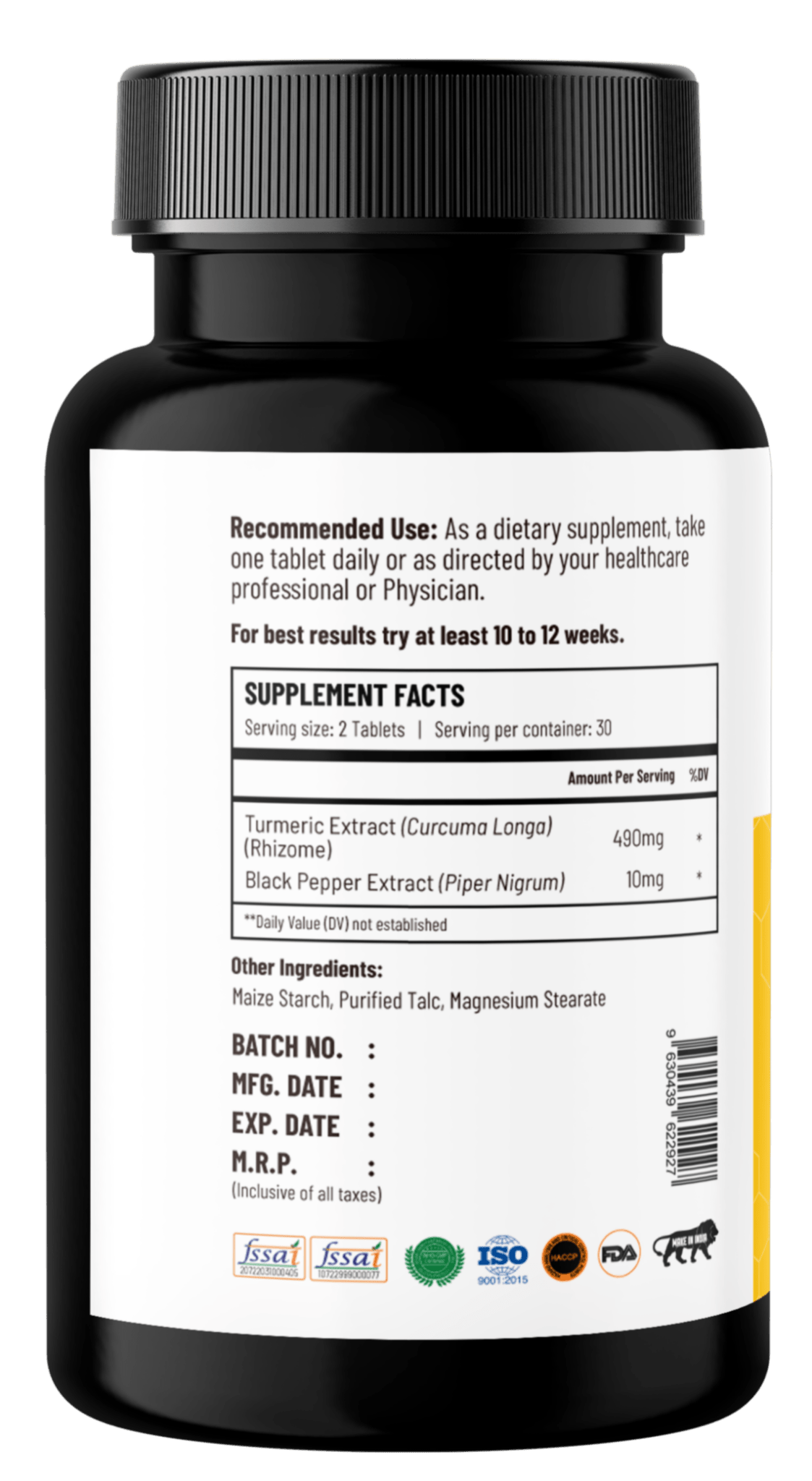 Nano Curcumin with 95% Curcuminoids and Piperine Extract | Higher Absorption - Onpharno