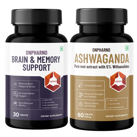 Brain & Memory Support + Ashwagandha Combo | Boost Focus & Overall Wellness